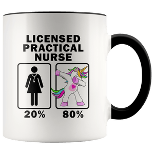 RobustCreative-Licensed Practical Nurse Dabbing Unicorn 20 80 Principle Superhero Girl Womens - 11oz Accent Mug Medical Personnel Gift Idea