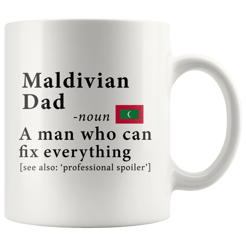 RobustCreative-Maldivian Dad Definition Maldives Flag Fathers Day - 11oz White Mug family reunion gifts Gift Idea