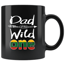 Load image into Gallery viewer, RobustCreative-Lithuanian Dad of the Wild One Birthday Lithuania Flag Black 11oz Mug Gift Idea
