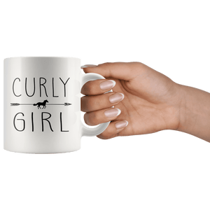 RobustCreative-Curly Horse Girl Gifts Horses Lover Riding Racing - 11oz White Mug Riding Lover Gift Idea