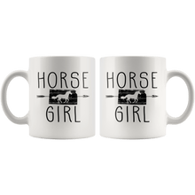 Load image into Gallery viewer, RobustCreative-Kansas Horse Girl Gifts Kansan Shape Country for women - 11oz White Mug Riding Lover Gift Idea
