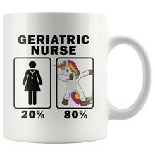 Load image into Gallery viewer, RobustCreative-Geriatric Nurse Dabbing Unicorn 80 20 Principle Superhero Girl Womens - 11oz White Mug Medical Personnel Gift Idea
