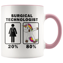 Load image into Gallery viewer, RobustCreative-Surgical Technologist Dabbing Unicorn 80 20 Principle Superhero Girl Womens - 11oz Accent Mug Medical Personnel Gift Idea
