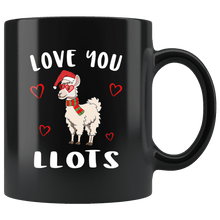 Load image into Gallery viewer, RobustCreative-Love You LLots Llama Dabbing Santa Lover Heart Glasses Santas Hat - 11oz Black Mug Christmas gift idea Gift Idea
