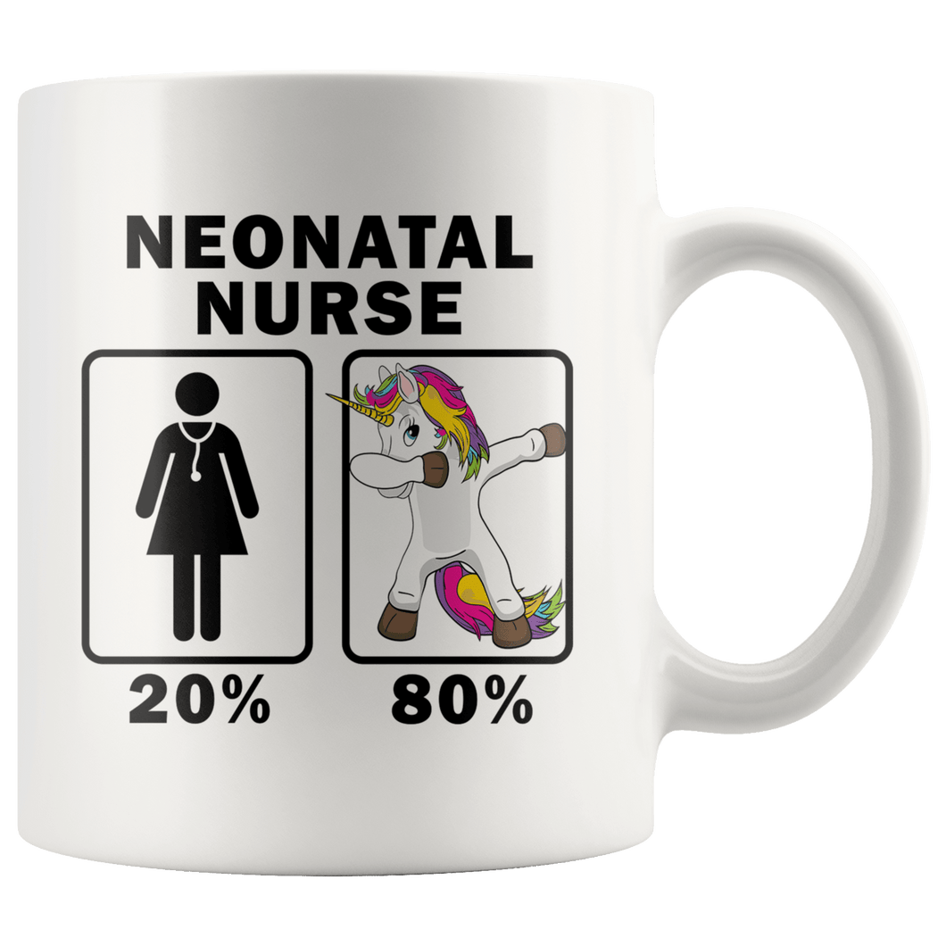 RobustCreative-Neonatal Nurse Dabbing Unicorn 80 20 Principle Superhero Girl Womens - 11oz White Mug Medical Personnel Gift Idea