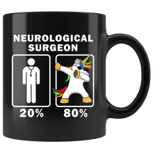 Load image into Gallery viewer, RobustCreative-Neurological Surgeon Dabbing Unicorn 80 20 Principle Graduation Gift Mens - 11oz Black Mug Medical Personnel Gift Idea

