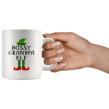 Load image into Gallery viewer, RobustCreative-Im The Bossy Grandpa Elf Family Matching Outfits PJ - 11oz White Mug Christmas group green pjs costume Gift Idea
