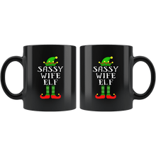 Load image into Gallery viewer, RobustCreative-Im The Sassy Wife Elf Family Matching Outfits PJ - 11oz Black Mug Christmas group green pjs costume Gift Idea
