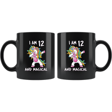 Load image into Gallery viewer, RobustCreative-I am 12 &amp; Magical Unicorn birthday twelve Years Old ph1 Black 11oz Mug Gift Idea
