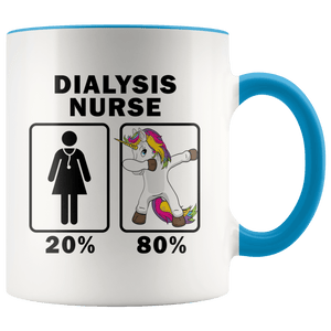 RobustCreative-Dialysis Nurse Dabbing Unicorn 80 20 Principle Superhero Girl Womens - 11oz Accent Mug Medical Personnel Gift Idea