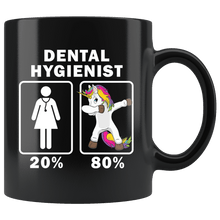 Load image into Gallery viewer, RobustCreative-Dental Hygienist Dabbing Unicorn 80 20 Principle Superhero Girl Womens - 11oz Black Mug Medical Personnel Gift Idea
