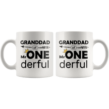 Load image into Gallery viewer, RobustCreative-Granddad of Mr Onederful Crown 1st Birthday Baby Boy Outfit White 11oz Mug Gift Idea
