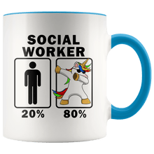 Load image into Gallery viewer, RobustCreative-Social Worker Dabbing Unicorn 80 20 Principle Graduation Gift Mens - 11oz Accent Mug Medical Personnel Gift Idea
