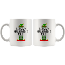 Load image into Gallery viewer, RobustCreative-Im The Bossy Husband Elf Family Matching Outfits PJ - 11oz White Mug Christmas group green pjs costume Gift Idea
