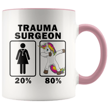 Load image into Gallery viewer, RobustCreative-Trauma Surgeon Dabbing Unicorn 80 20 Principle Superhero Girl Womens - 11oz Accent Mug Medical Personnel Gift Idea
