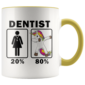 RobustCreative-Dentist Dabbing Unicorn 80 20 Principle Superhero Girl Womens - 11oz Accent Mug Medical Personnel Gift Idea