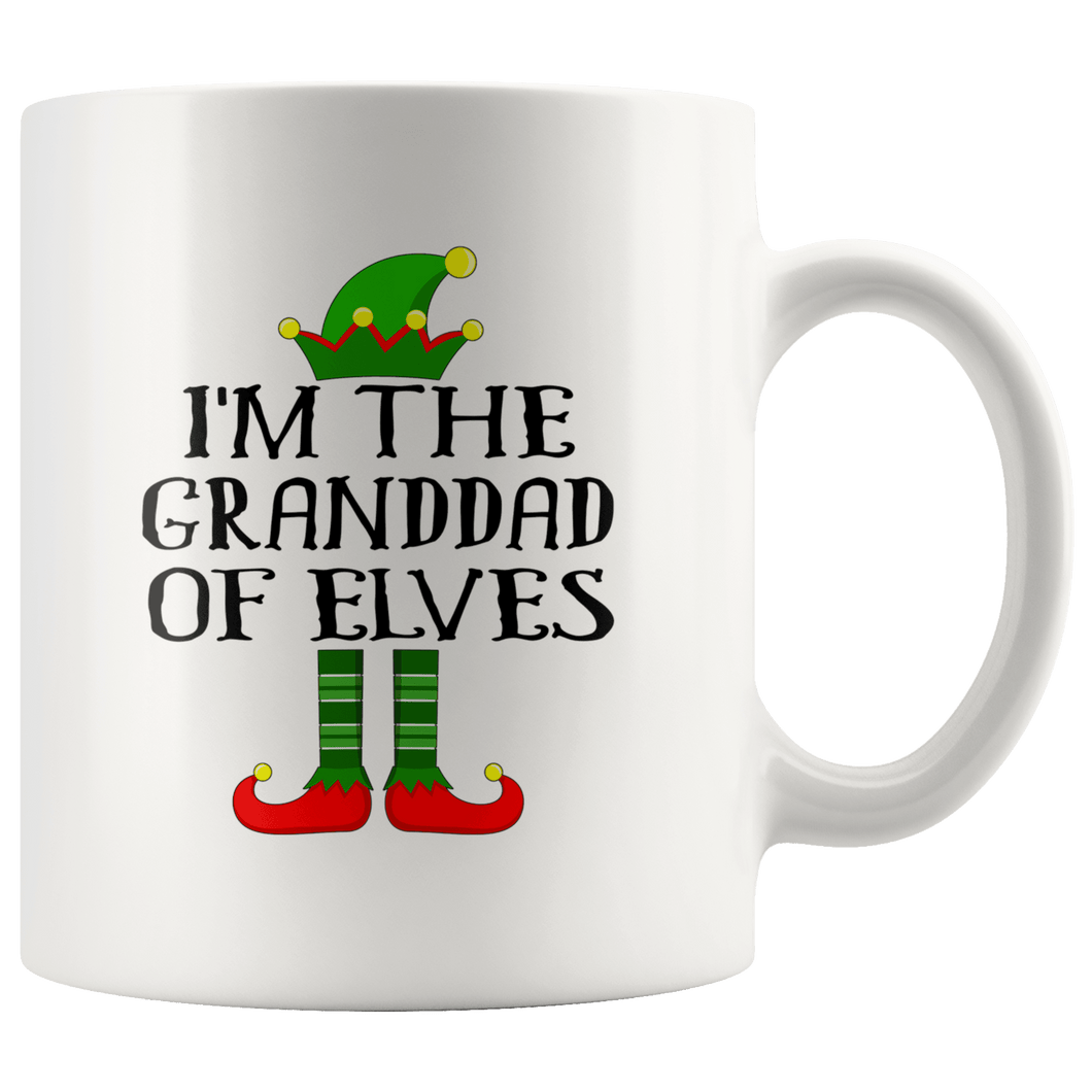 RobustCreative-Im The Granddad of Elves Family Matching Elf Outfits PJ - 11oz White Mug Christmas group green pjs costume Gift Idea