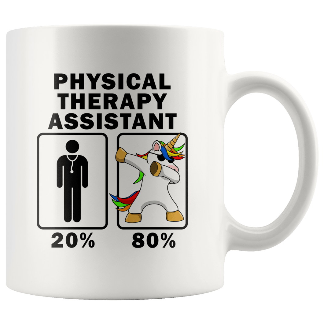 RobustCreative-Physical Therapy Assistant Dabbing Unicorn 80 20 Principle Graduation Gift Mens - 11oz White Mug Medical Personnel Gift Idea