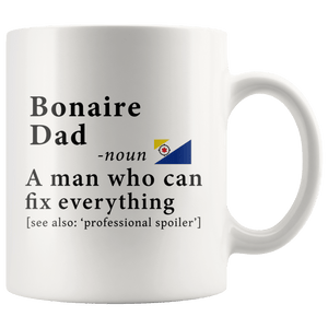 RobustCreative-Bonaire Dad Definition Bonaire Flag Fathers Day - 11oz White Mug family reunion gifts Gift Idea