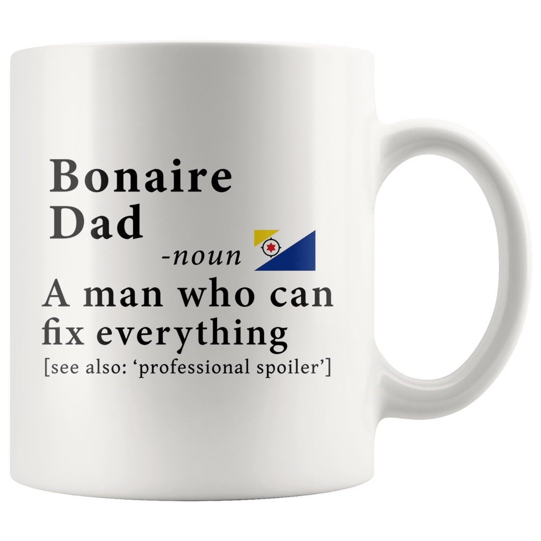 RobustCreative-Bonaire Dad Definition Bonaire Flag Fathers Day - 11oz White Mug family reunion gifts Gift Idea