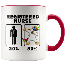 Load image into Gallery viewer, RobustCreative-Registered Nurse Dabbing Unicorn 80 20 Principle Graduation Gift Mens - 11oz Accent Mug Medical Personnel Gift Idea
