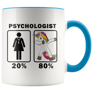 RobustCreative-Psychologist Dabbing Unicorn 80 20 Principle Superhero Girl Womens - 11oz Accent Mug Medical Personnel Gift Idea