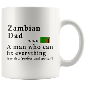 RobustCreative-Zambian Dad Definition Zambia Flag Fathers Day - 11oz White Mug family reunion gifts Gift Idea