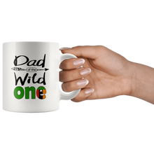 Load image into Gallery viewer, RobustCreative-White Zambian Dad of the Wild One Birthday Zambia Flag White 11oz Mug Gift Idea
