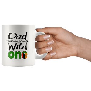 RobustCreative-White Zambian Dad of the Wild One Birthday Zambia Flag White 11oz Mug Gift Idea
