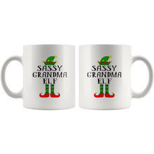 Load image into Gallery viewer, RobustCreative-Im The Sassy Grandma Elf Family Matching Outfits PJ - 11oz White Mug Christmas group green pjs costume Gift Idea
