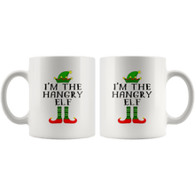 Load image into Gallery viewer, RobustCreative-Im The Hangry Elf Matching Family Christmas - 11oz White Mug Christmas group green pjs costume Gift Idea
