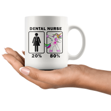 Load image into Gallery viewer, RobustCreative-Dental Nurse Dabbing Unicorn 20 80 Principle Superhero Girl Womens - 11oz White Mug Medical Personnel Gift Idea
