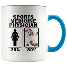 Load image into Gallery viewer, RobustCreative-Sports Medicine Physician Dabbing Unicorn 80 20 Principle Superhero Girl Womens - 11oz Accent Mug Medical Personnel Gift Idea
