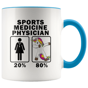 RobustCreative-Sports Medicine Physician Dabbing Unicorn 80 20 Principle Superhero Girl Womens - 11oz Accent Mug Medical Personnel Gift Idea