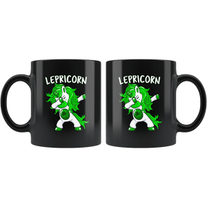 RobustCreative-Lepricorn  Dabbing Unicorn Leprechaun St Pattys Day Black 11oz Mug Gift Idea