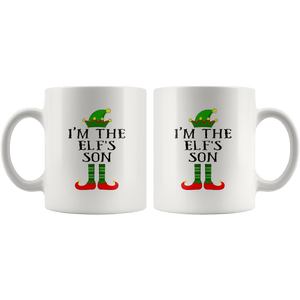 RobustCreative-Im The Son Elf Matching Family Christmas - 11oz White Mug Christmas group green pjs costume Gift Idea