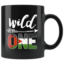 Load image into Gallery viewer, RobustCreative-Palestine Wild One Birthday Outfit 1 Palestinian Flag Black 11oz Mug Gift Idea
