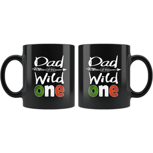 RobustCreative-Italian Dad of the Wild One Birthday Italy Flag Black 11oz Mug Gift Idea