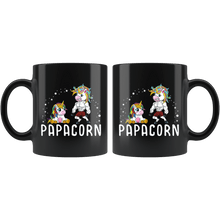 Load image into Gallery viewer, RobustCreative-Papacorn Unicorn Dad And Baby Fathers Day Awesome Hero Black 11oz Mug Gift Idea
