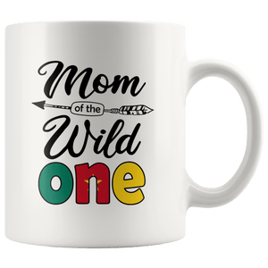 RobustCreative-Cameroonian Mom of the Wild One Birthday Cameroon Flag White 11oz Mug Gift Idea