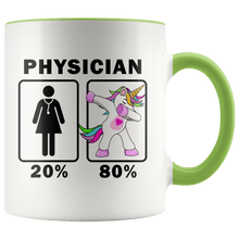 Load image into Gallery viewer, RobustCreative-Physician Dabbing Unicorn 20 80 Principle Superhero Girl Womens - 11oz Accent Mug Medical Personnel Gift Idea
