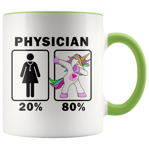 RobustCreative-Physician Dabbing Unicorn 20 80 Principle Superhero Girl Womens - 11oz Accent Mug Medical Personnel Gift Idea