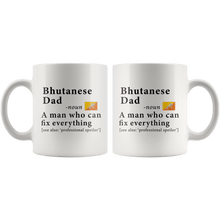 Load image into Gallery viewer, RobustCreative-Bhutanese Dad Definition Bhutan Flag Fathers Day - 11oz White Mug family reunion gifts Gift Idea
