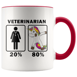 RobustCreative-Veterinarian Dabbing Unicorn 80 20 Principle Superhero Girl Womens - 11oz Accent Mug Medical Personnel Gift Idea