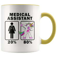 Load image into Gallery viewer, RobustCreative-Medical Assistant Dabbing Unicorn 20 80 Principle Superhero Girl Womens - 11oz Accent Mug Medical Personnel Gift Idea

