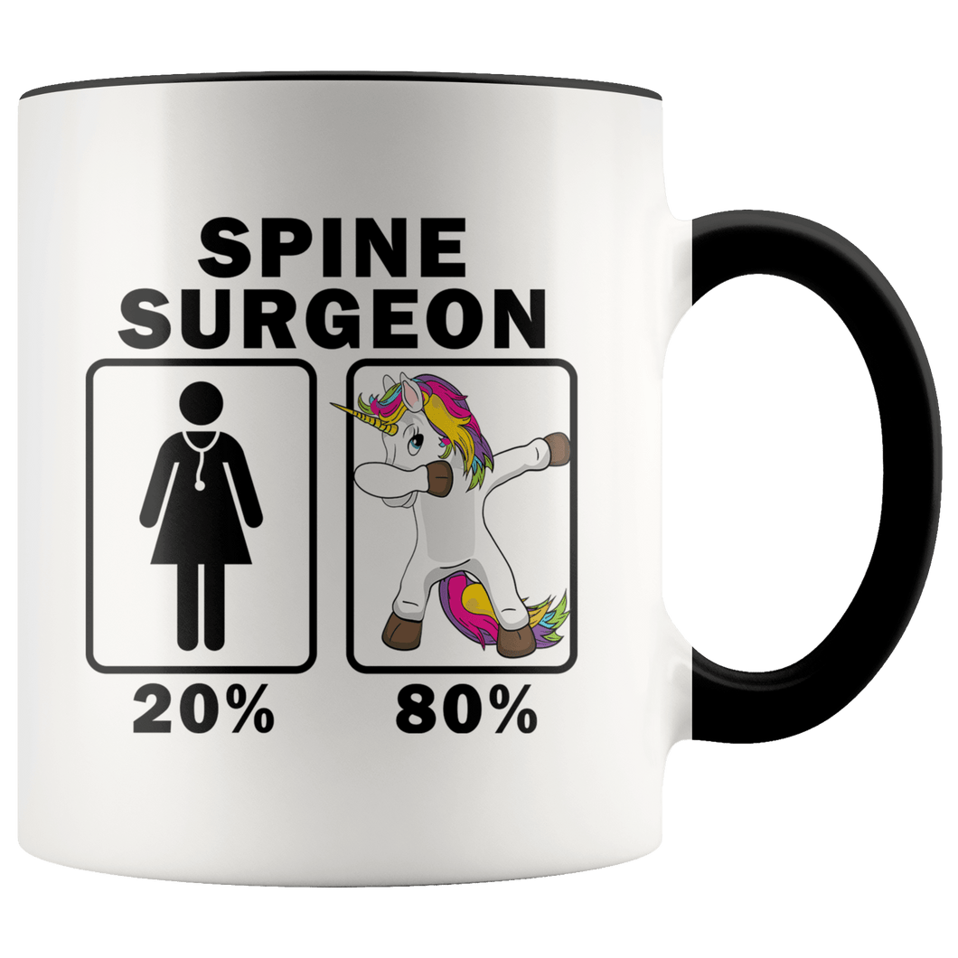 RobustCreative-Spine Surgeon Dabbing Unicorn 80 20 Principle Superhero Girl Womens - 11oz Accent Mug Medical Personnel Gift Idea