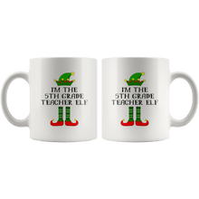 Load image into Gallery viewer, RobustCreative-Im The 5th Grade Teacher Elf Christmas Teaching&#39;s - 11oz White Mug I Just Really Like to Teach Cute Tiny Humans Gift Idea
