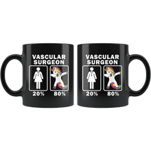 Load image into Gallery viewer, RobustCreative-Vascular Surgeon Dabbing Unicorn 80 20 Principle Superhero Girl Womens - 11oz Black Mug Medical Personnel Gift Idea
