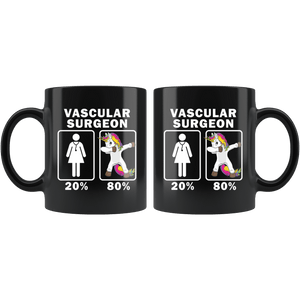 RobustCreative-Vascular Surgeon Dabbing Unicorn 80 20 Principle Superhero Girl Womens - 11oz Black Mug Medical Personnel Gift Idea