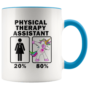 RobustCreative-Physical Therapy Assistant Dabbing Unicorn 20 80 Principle Superhero Girl Womens - 11oz Accent Mug Medical Personnel Gift Idea